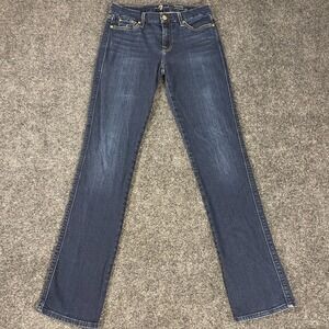 7 Seven For All Mankind Kimmie Straight Leg Jeans Women 29 Dark Wash Stretch